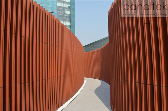 Mur rideau de décor architectural de protections solaires de baguettes de terre cuite